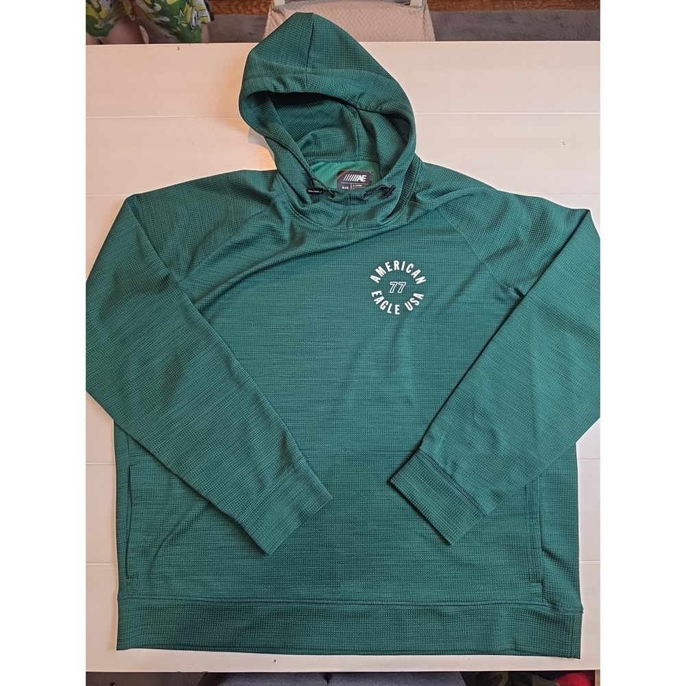 american eagle outfitters Flex Mens Pullover Hoodie Sweatshirt Lightweight Green